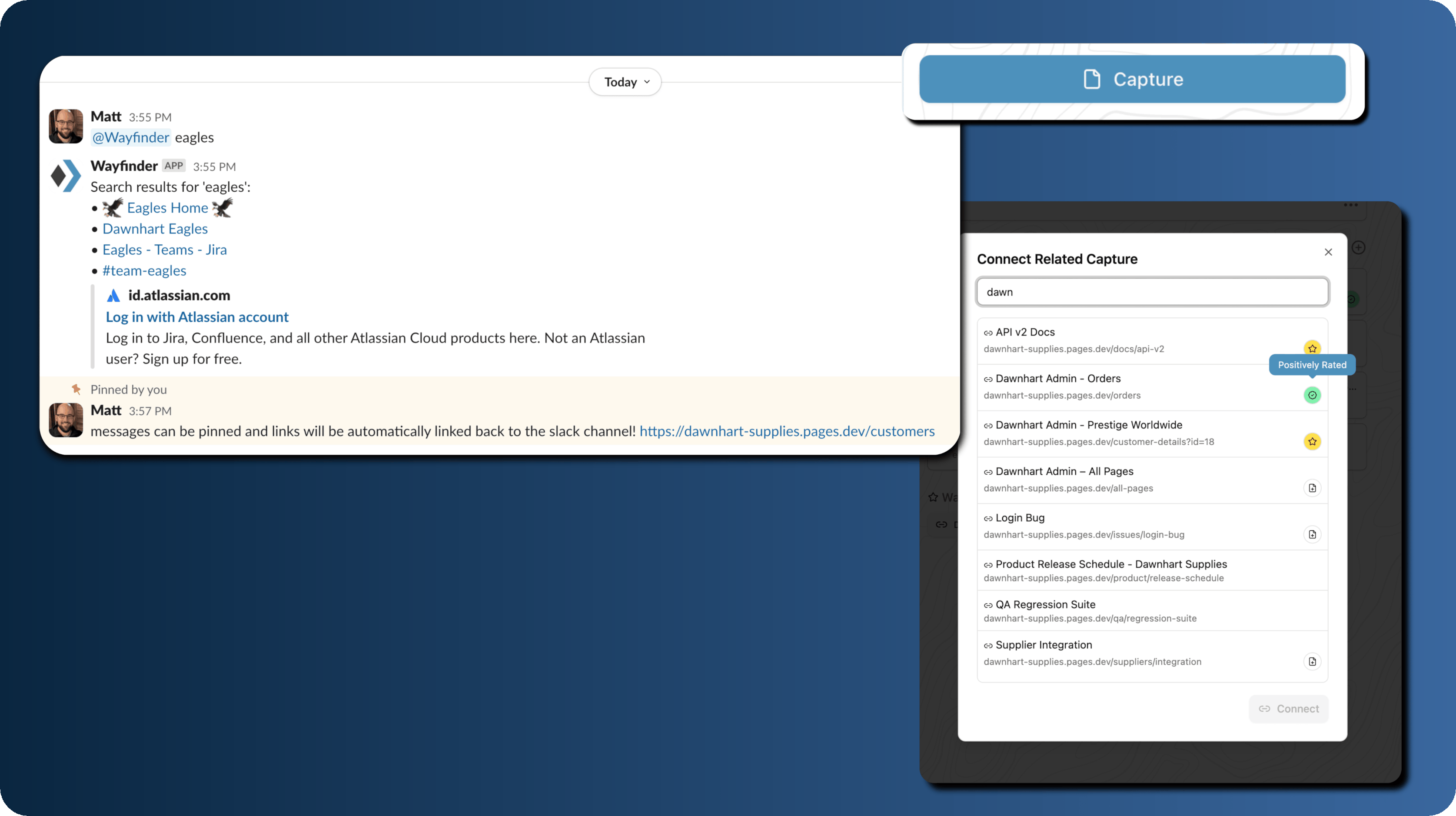 Entalas capture interface showing bookmark collection from various sources