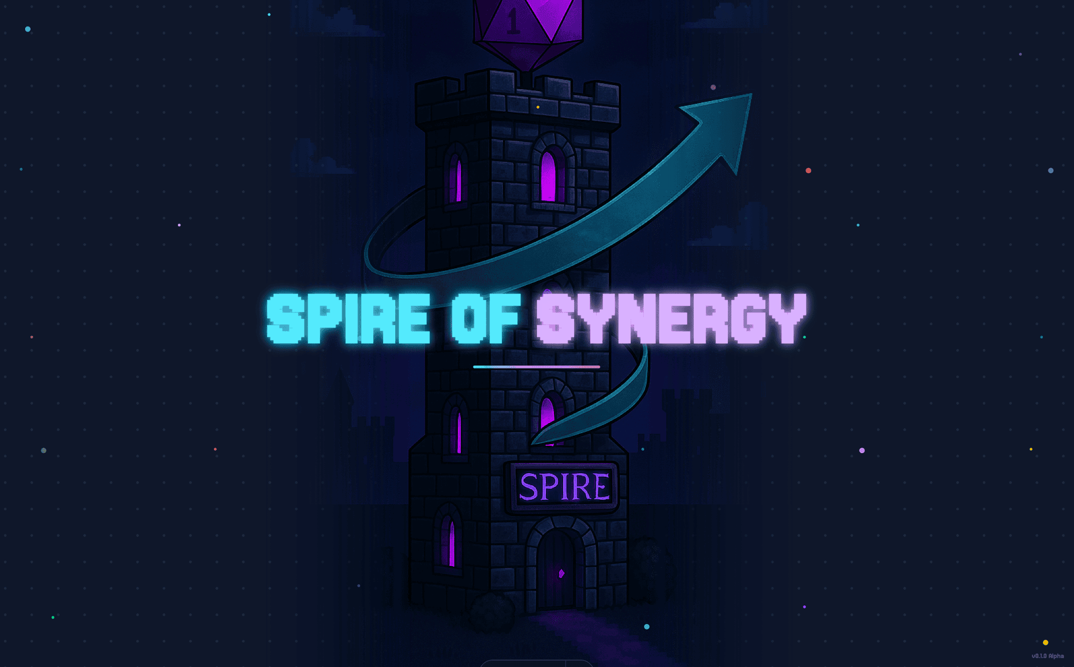 Spire of Synergy game logo and title screen